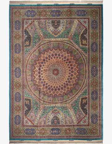 11' 4 x 16' 4 Ghom Silk Rug