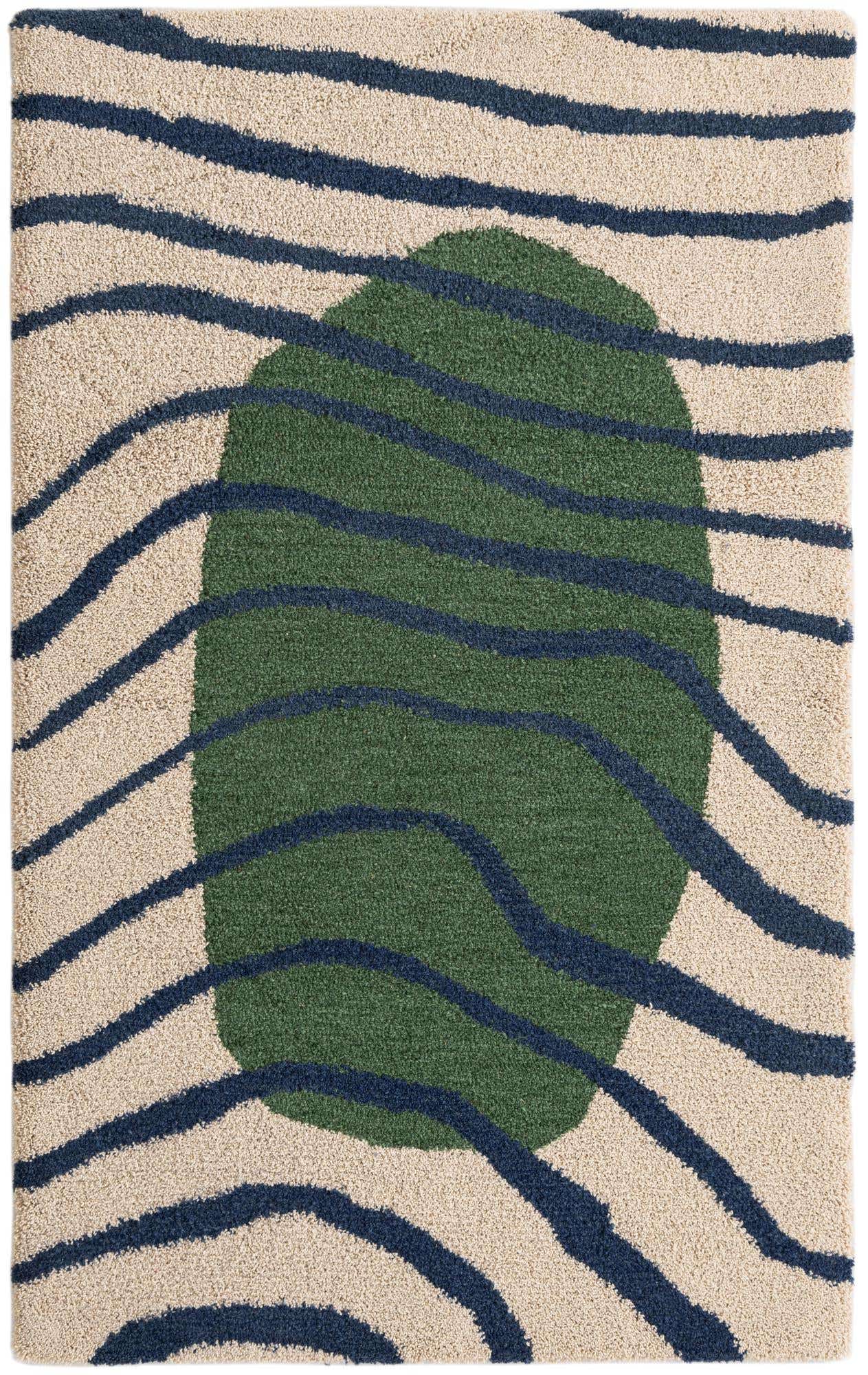 4' 1 x 6' 1 Handtufted Wool Rug