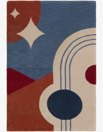 4' 1 x 6' 1 Handtufted Wool Rug