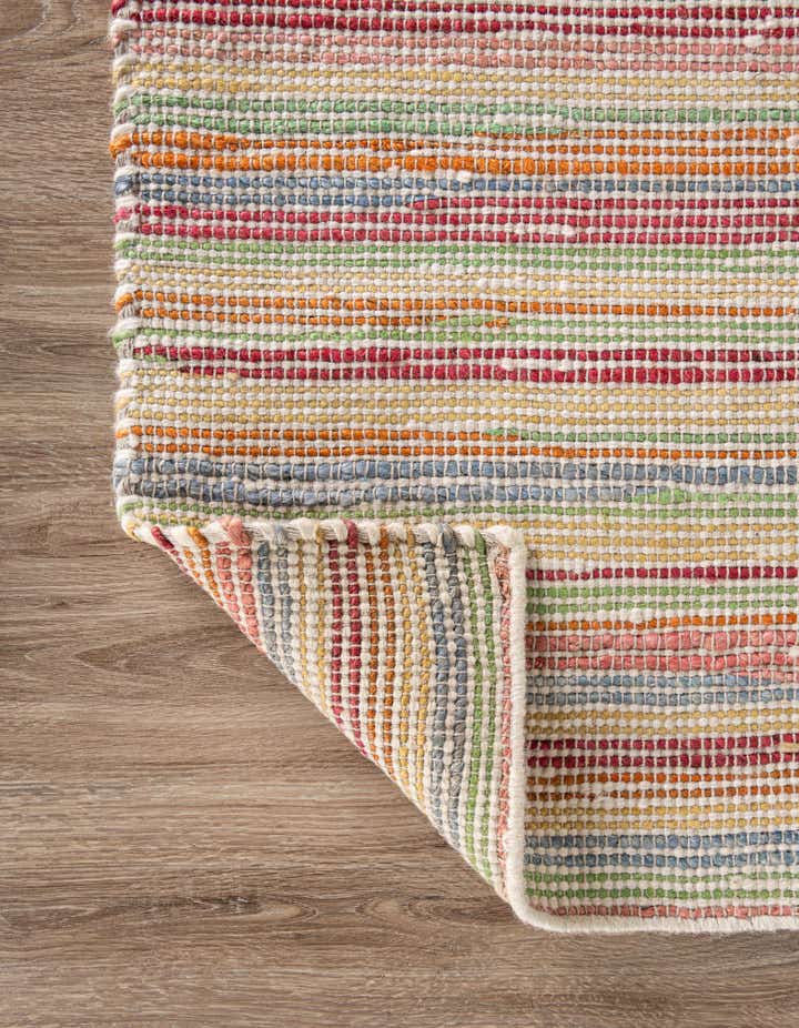 5' 1 x 8' Hand Woven Happy Rugs Rainbow Weave
