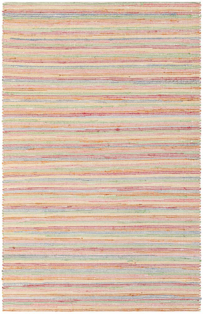 5' 1 x 8' Hand Woven Happy Rugs Rainbow Weave