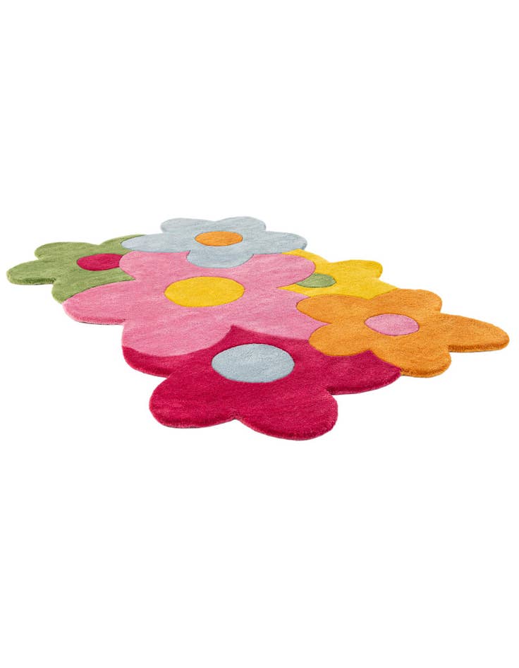 Detail image of 3' 8 x 5' 3 Happy Rugs Fluffy Flowers Wool