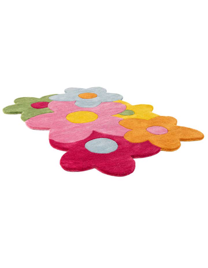 3' 8 x 5' 3 Happy Rugs Fluffy Flowers Wool