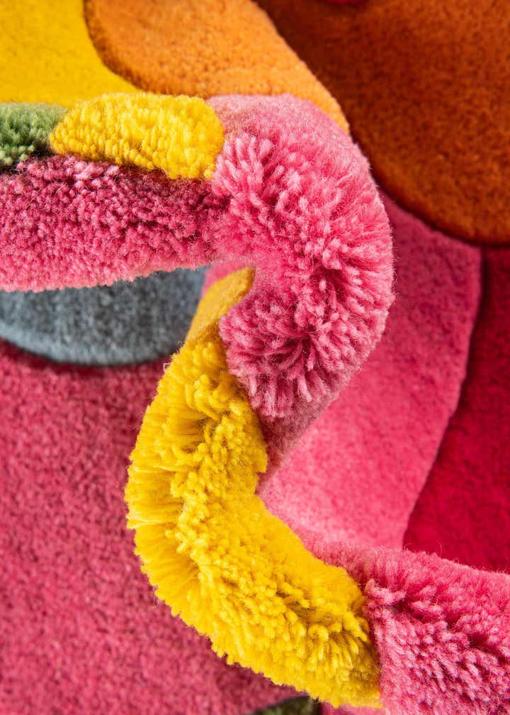 6' 11 x 10' Happy Rugs Fluffy Flowers Wool