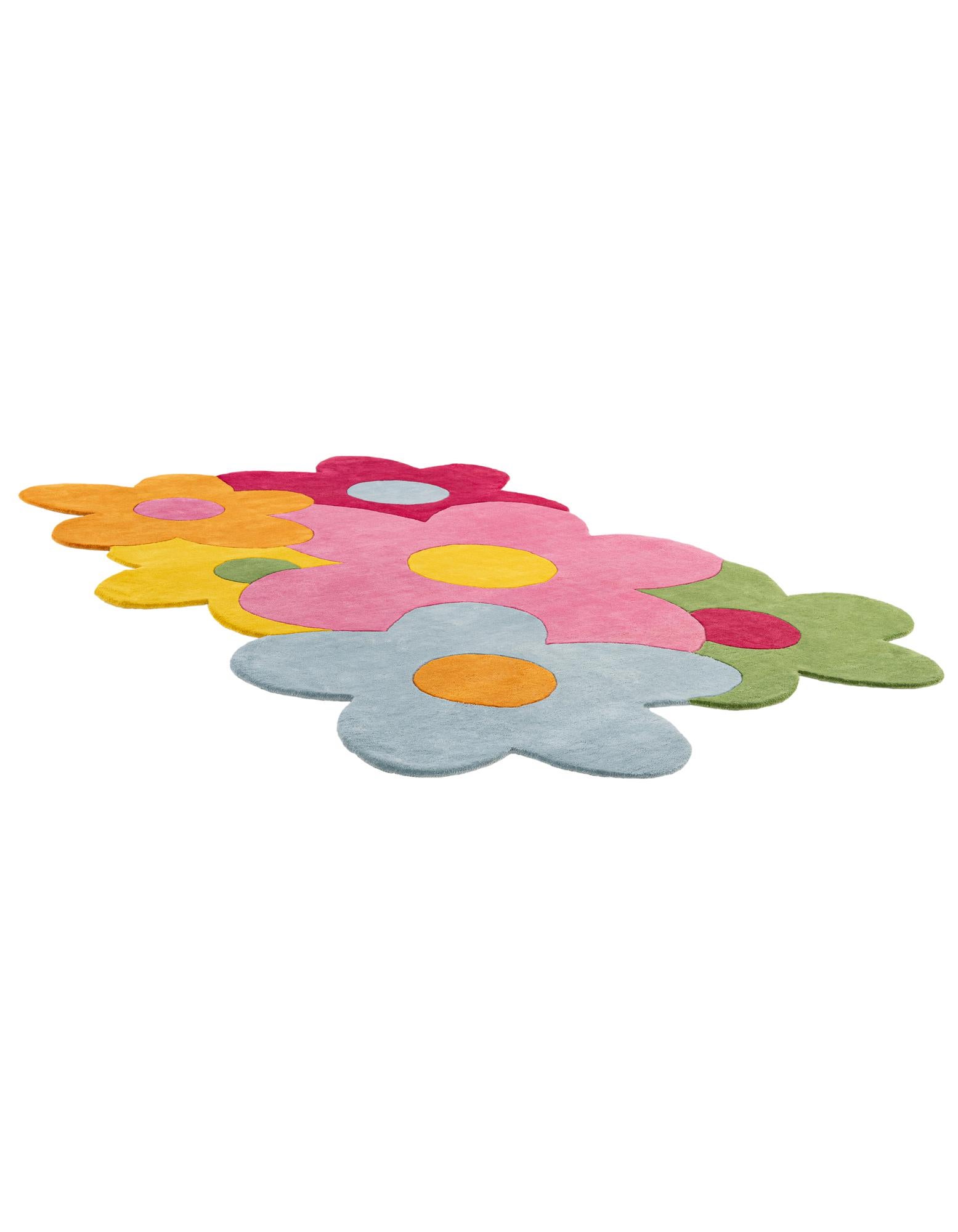 210cm x 305cm Happy Rugs Fluffy Flowers Wool