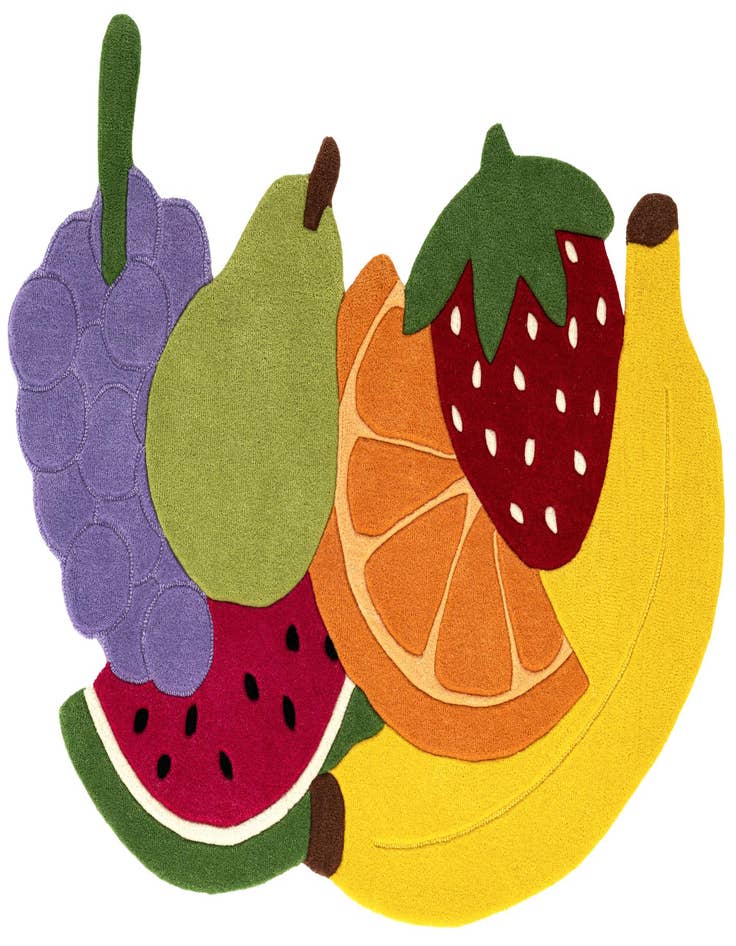 Detail image of 3' 7 x 5' 3 Happy Rugs Fruit Salad Wool