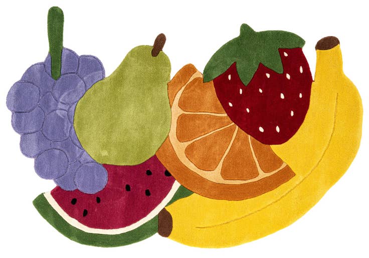 Detail image of 4' 1 x 6' 1 Happy Rugs Fruit Salad Wool