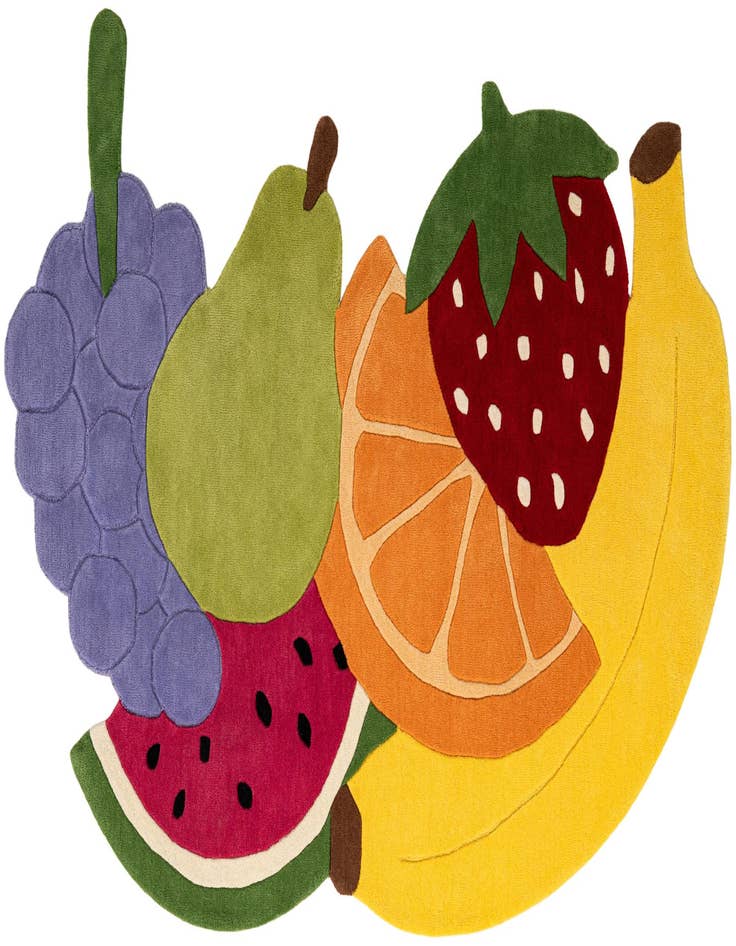 Detail image of 5' 5 x 8' Happy Rugs Fruit Salad Wool