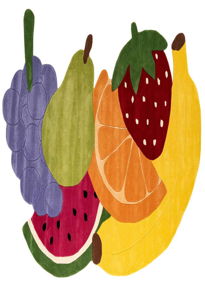 6' 9 x 10' Happy Rugs Fruit Salad Wool