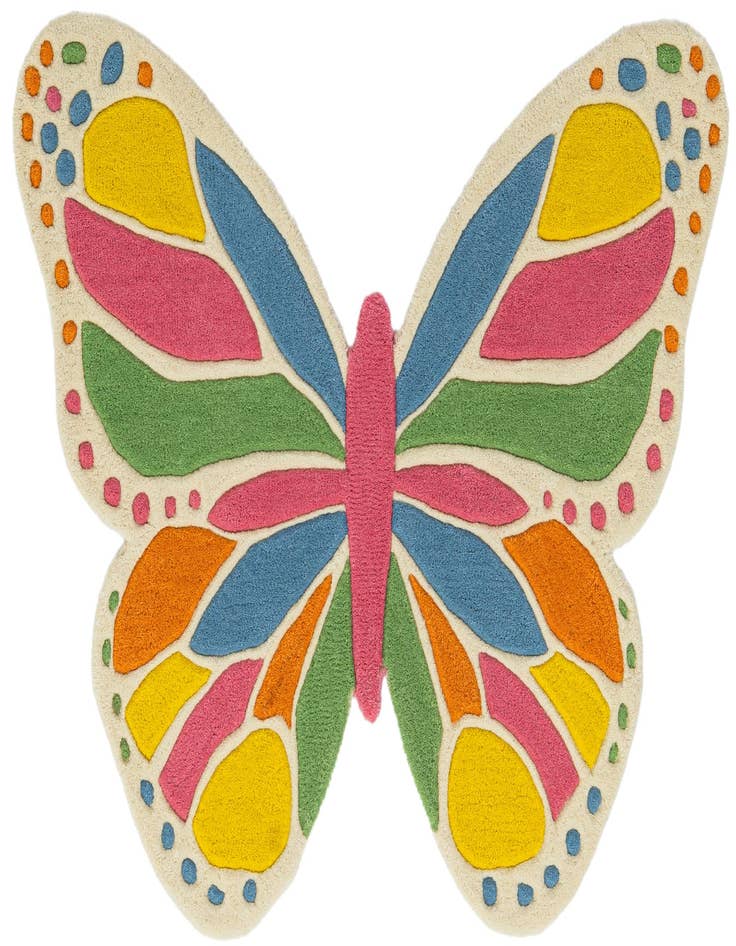 Detail image of 2' 1 x 3' 1 Happy Rugs Butterfly Wool