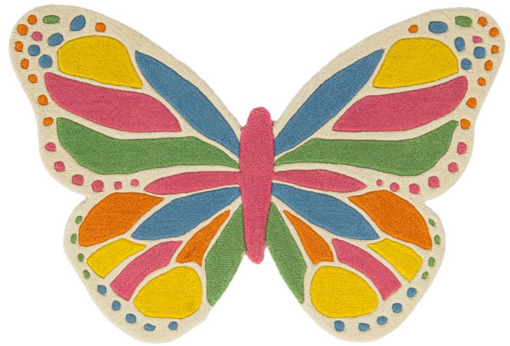 Detail image of 2' 1 x 3' 1 Happy Rugs Butterfly Wool