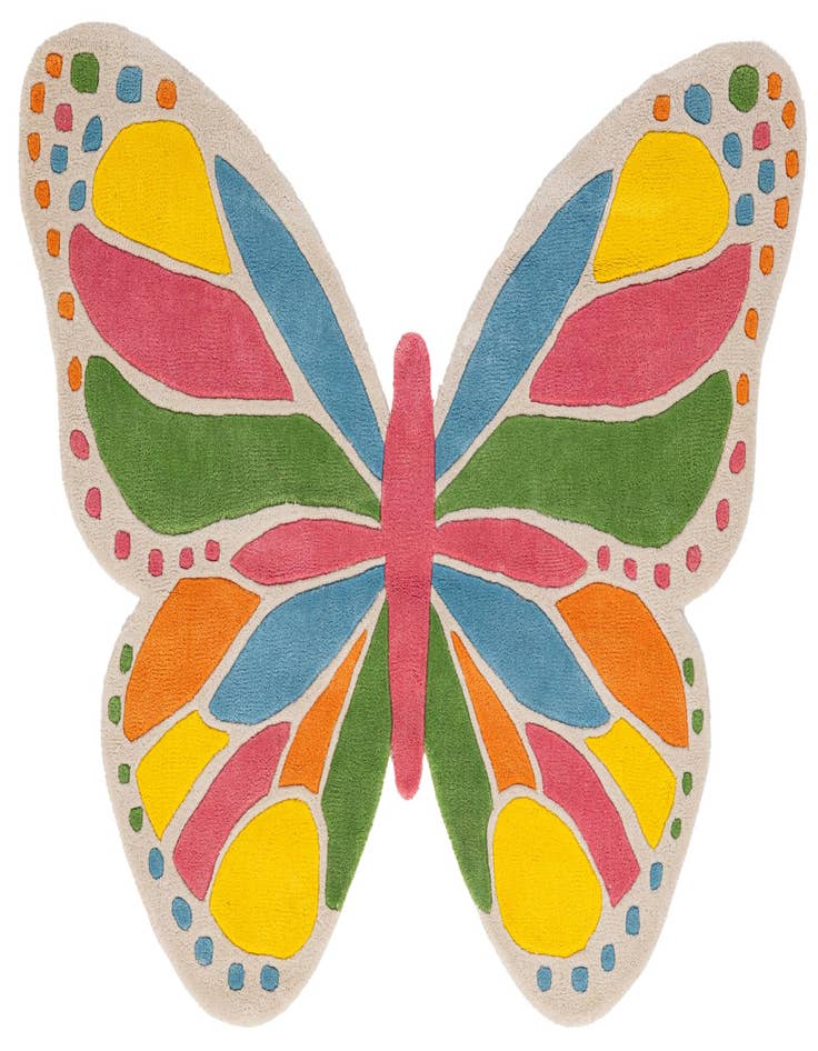 Detail image of 3' 6 x 5' 3 Happy Rugs Butterfly Wool