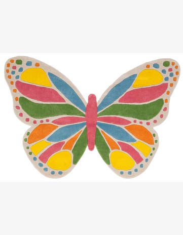 3' 6 x 5' 3 Happy Rugs Butterfly Wool