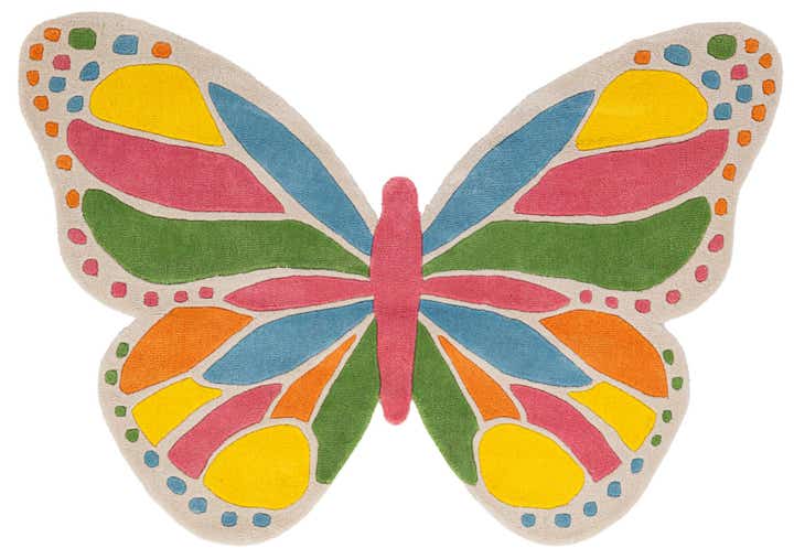 3' 6 x 5' 3 Happy Rugs Butterfly Wool