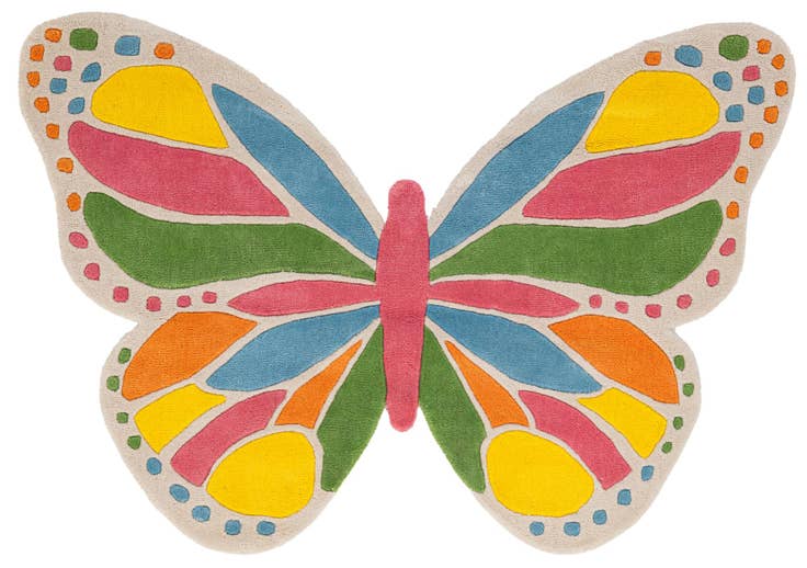 Detail image of 3' 6 x 5' 3 Happy Rugs Butterfly Wool
