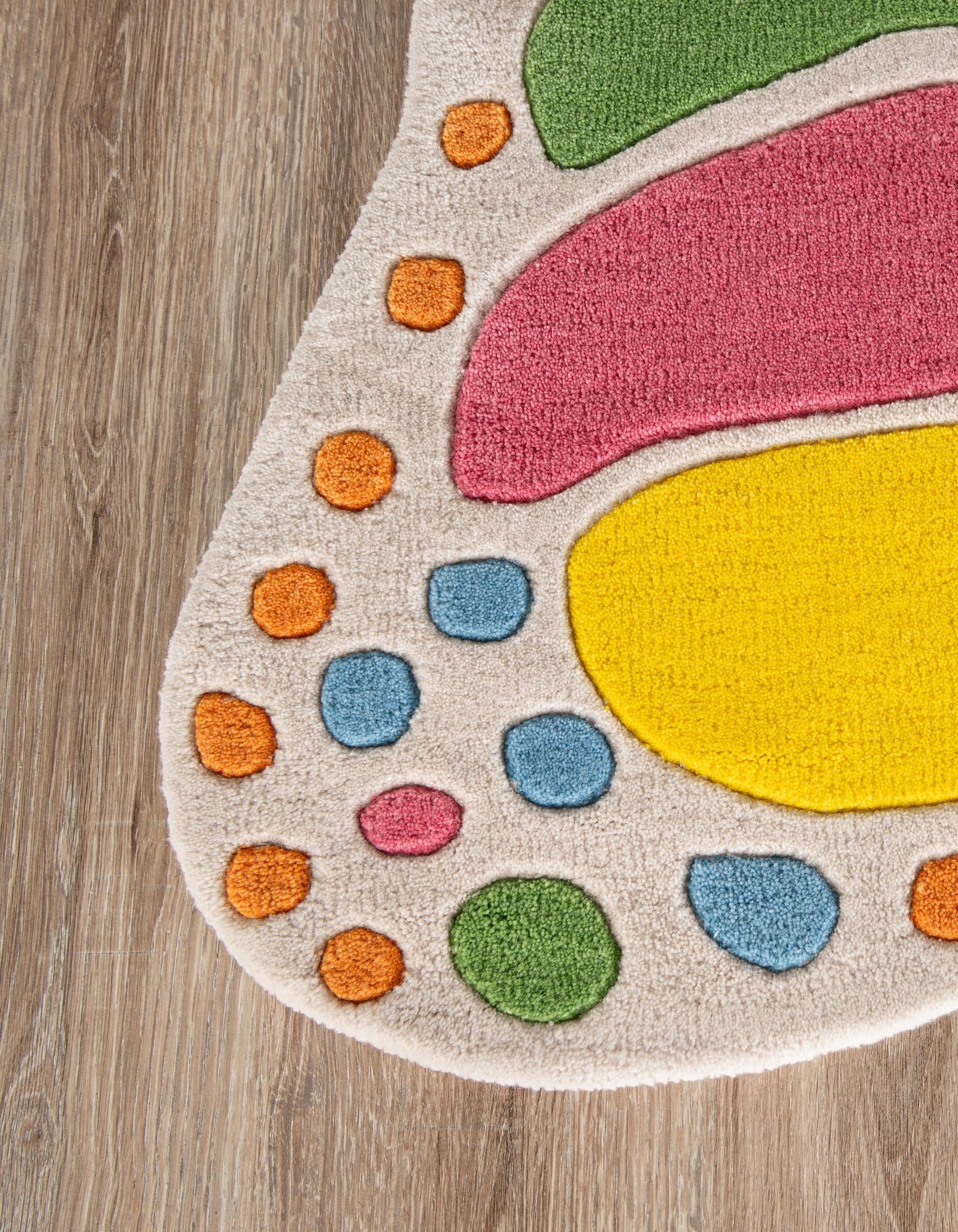 3' 6 x 5' 3 Happy Rugs Butterfly Wool