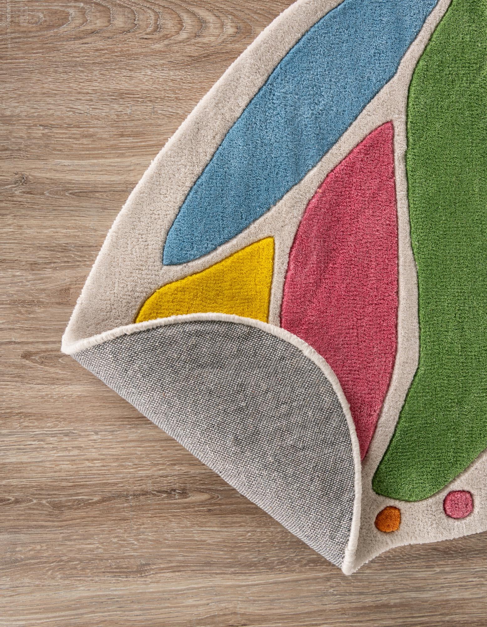 3' 6 x 5' 3 Happy Rugs Butterfly Wool