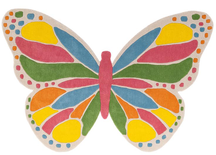Detail image of 5' 5 x 8' Happy Rugs Butterfly Wool