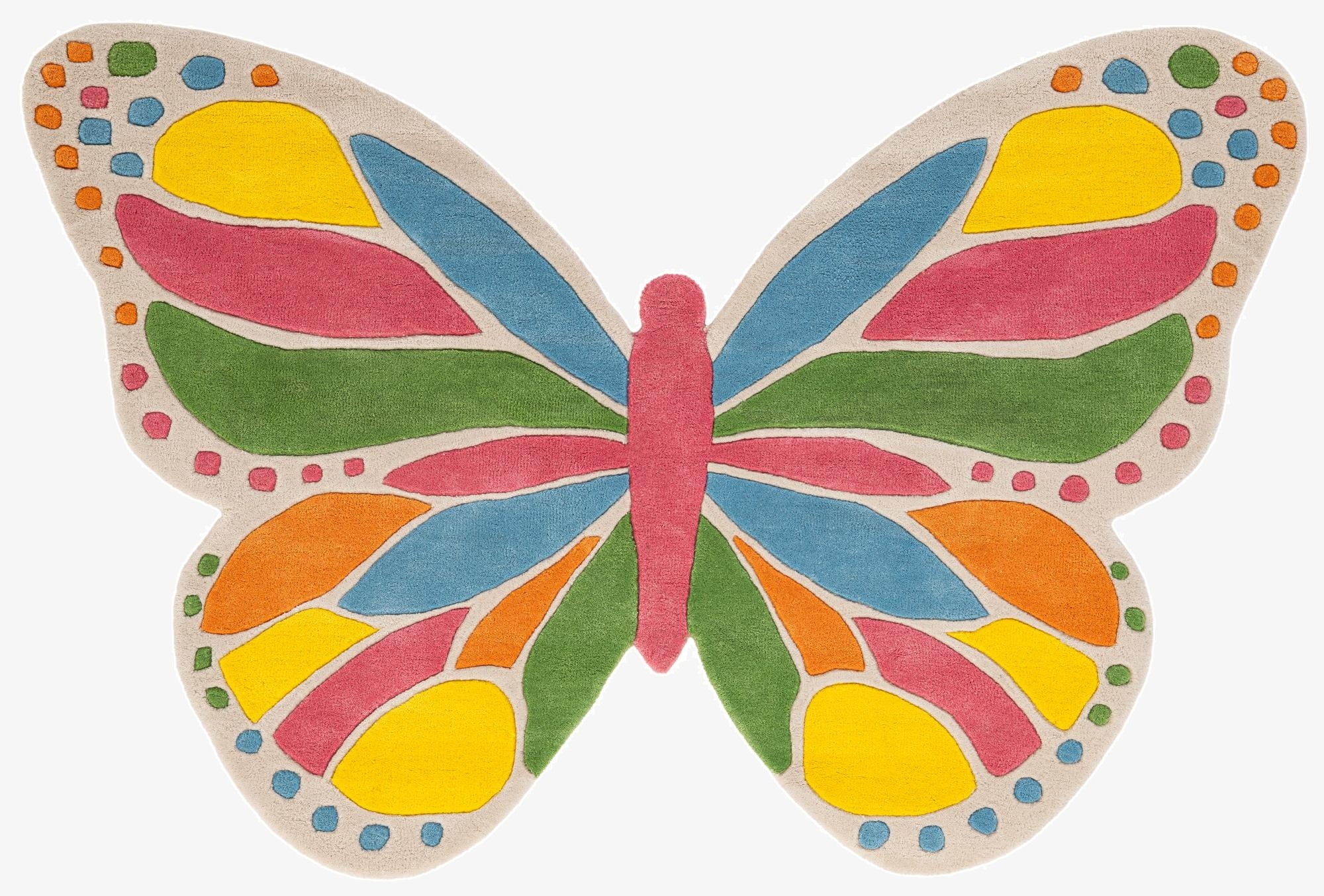 4' 1 x 6' 1 Happy Rugs Butterfly Wool