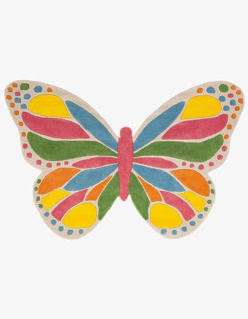 4' 1 x 6' 1 Happy Rugs Butterfly Wool