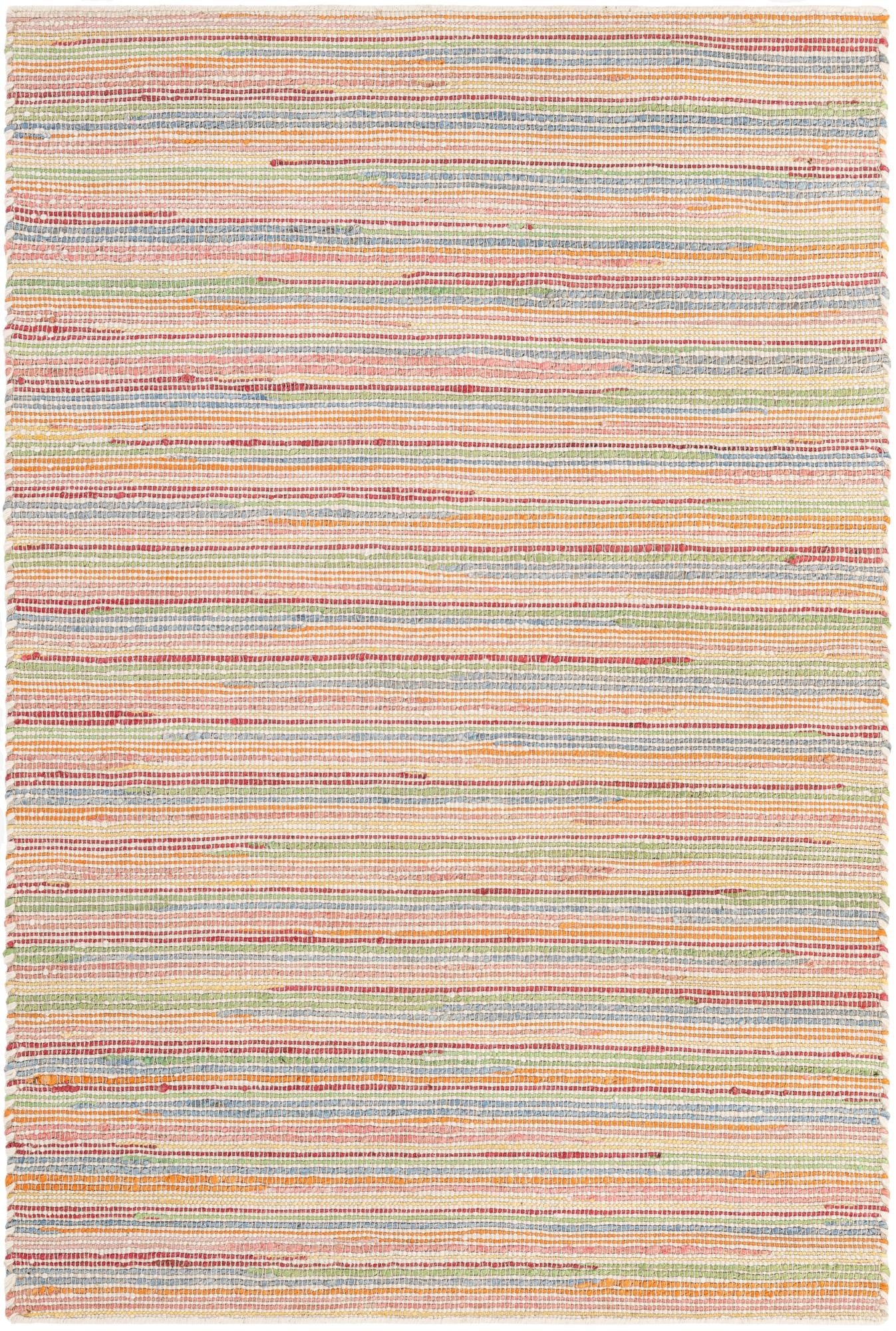 4' 1 x 6' 1  Hand Woven Happy Rugs Rainbow Weave
