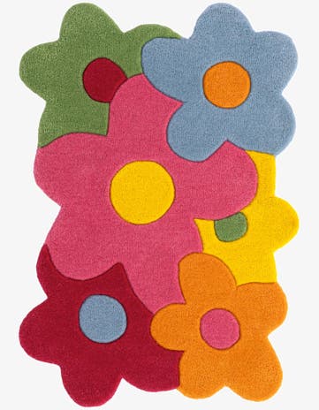 Happy Rugs Fluffy Flowers Wool