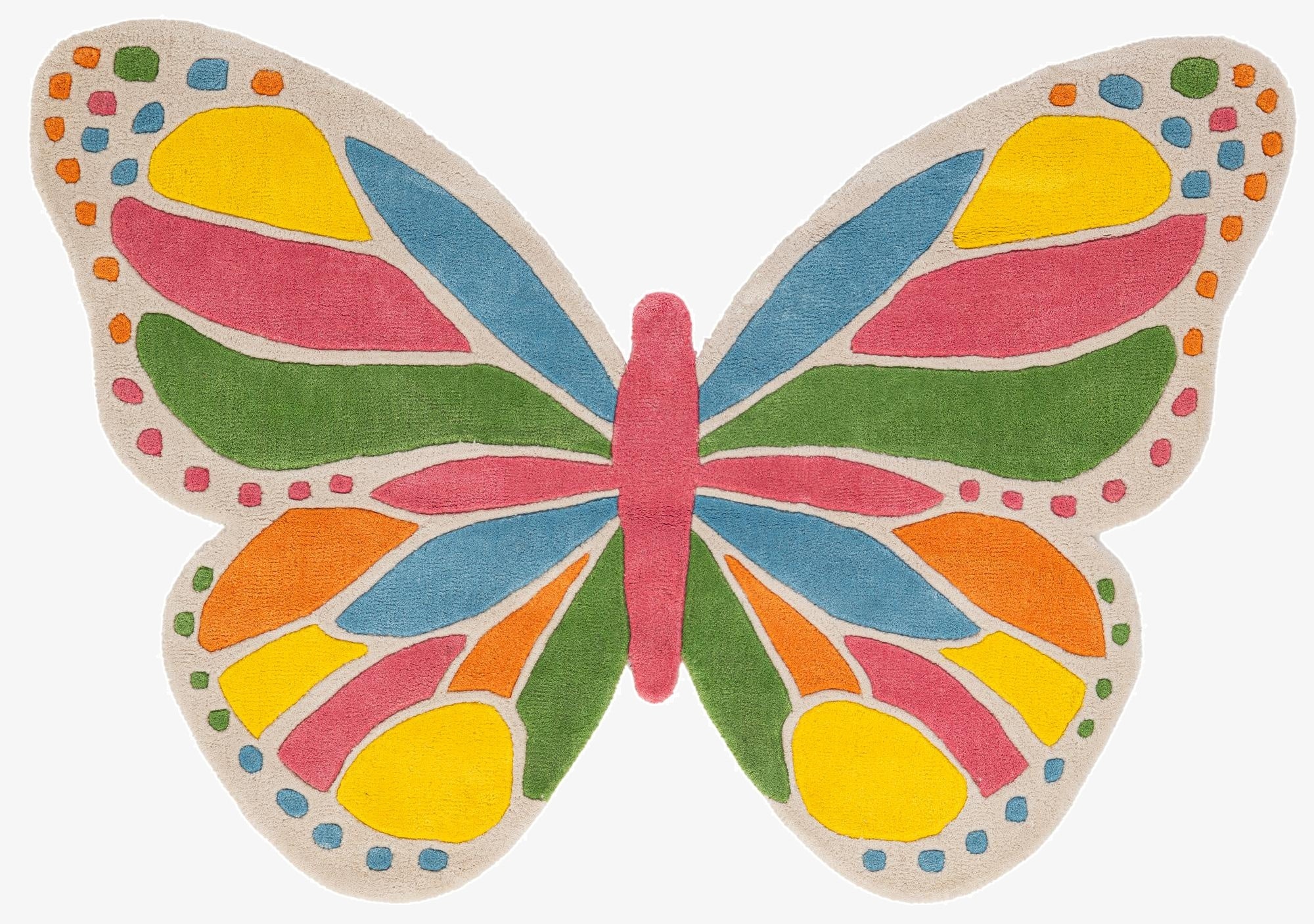 3' 6 x 5' 3 Happy Rugs Butterfly Wool