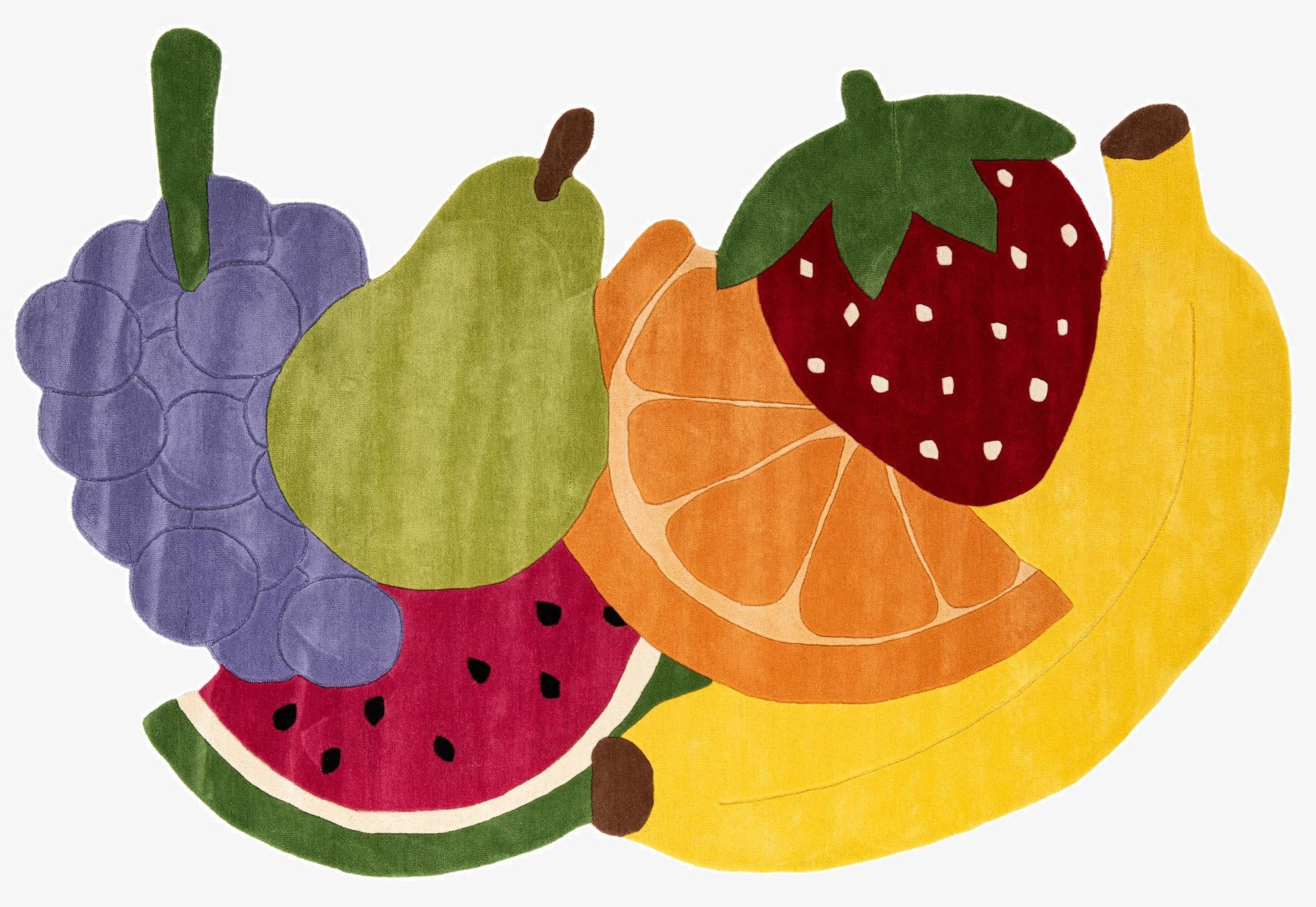 6' 9 x 10' Happy Rugs Fruit Salad Wool