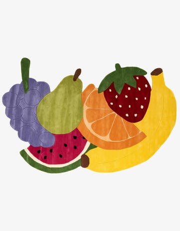 6' 9 x 10' Happy Rugs Fruit Salad Wool