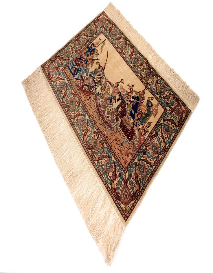 Detail image of 2' 2 x 3' 1 Hereke Silk Rug