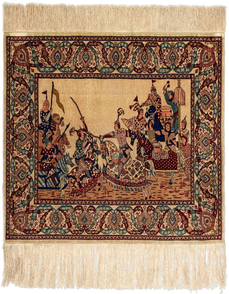 Detail image of 2' 2 x 3' 1 Hereke Silk Rug