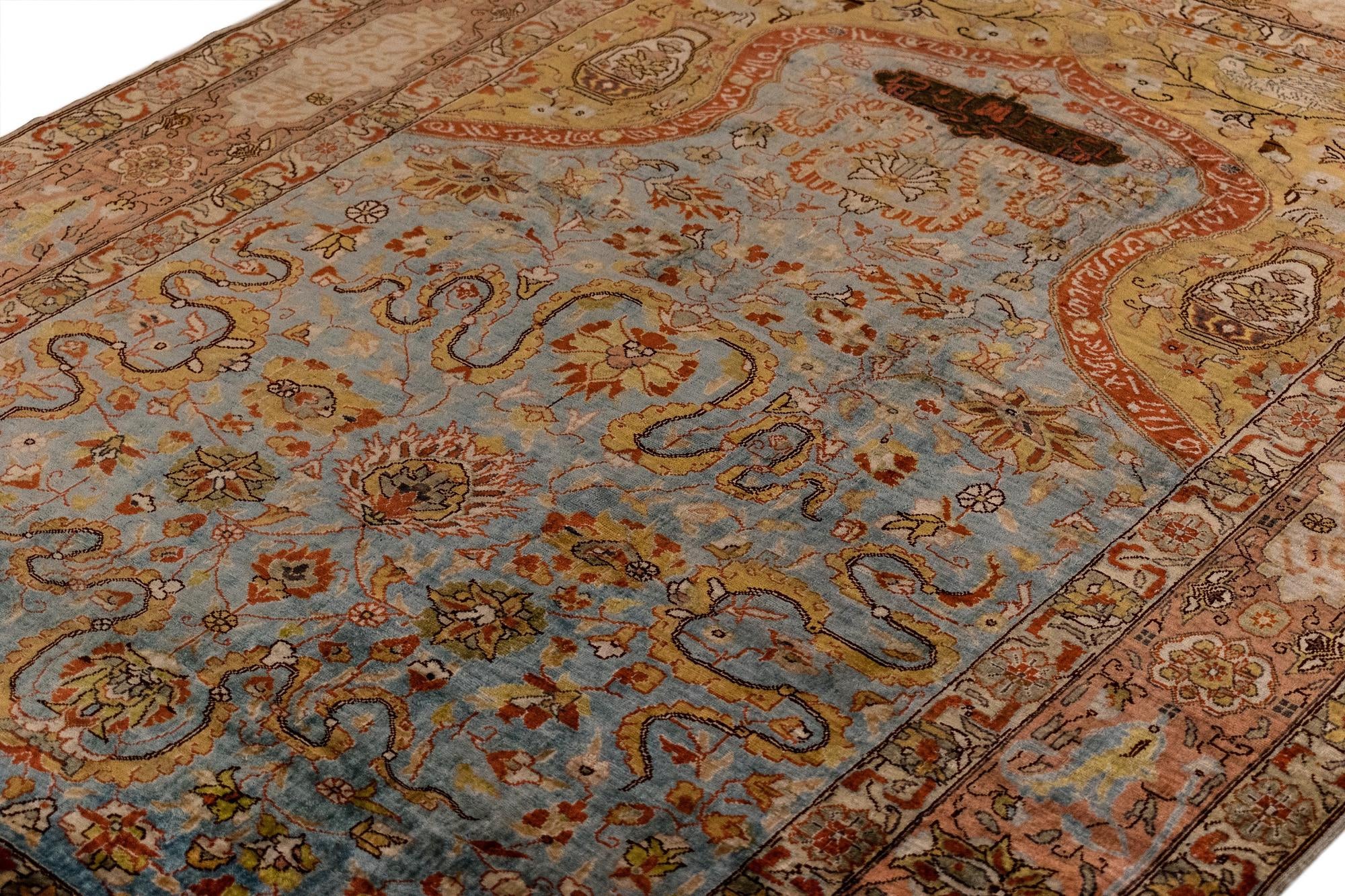 4' x 5' 8 Hereke Silk Rug
