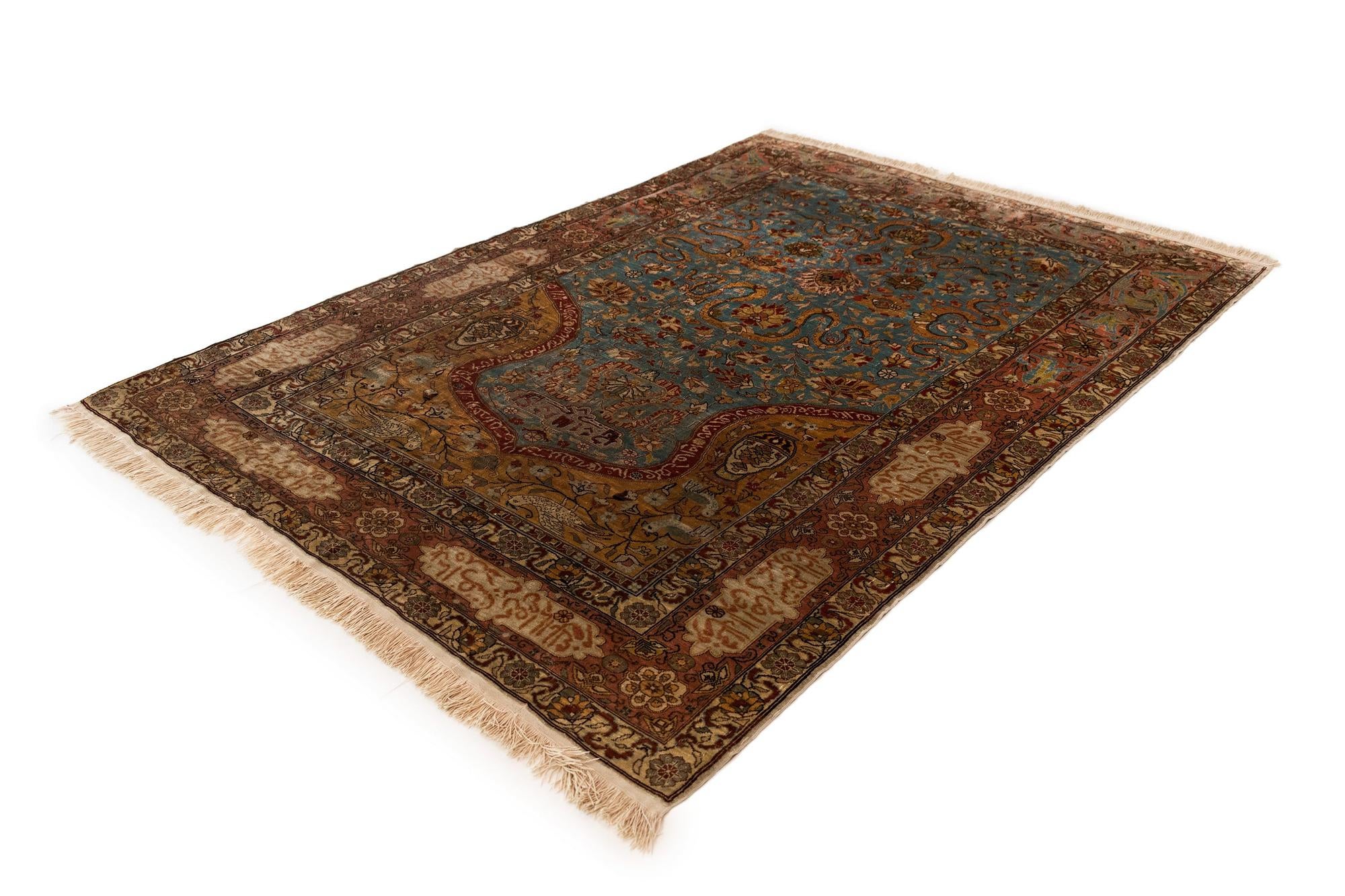 4' x 5' 8 Hereke Silk Rug