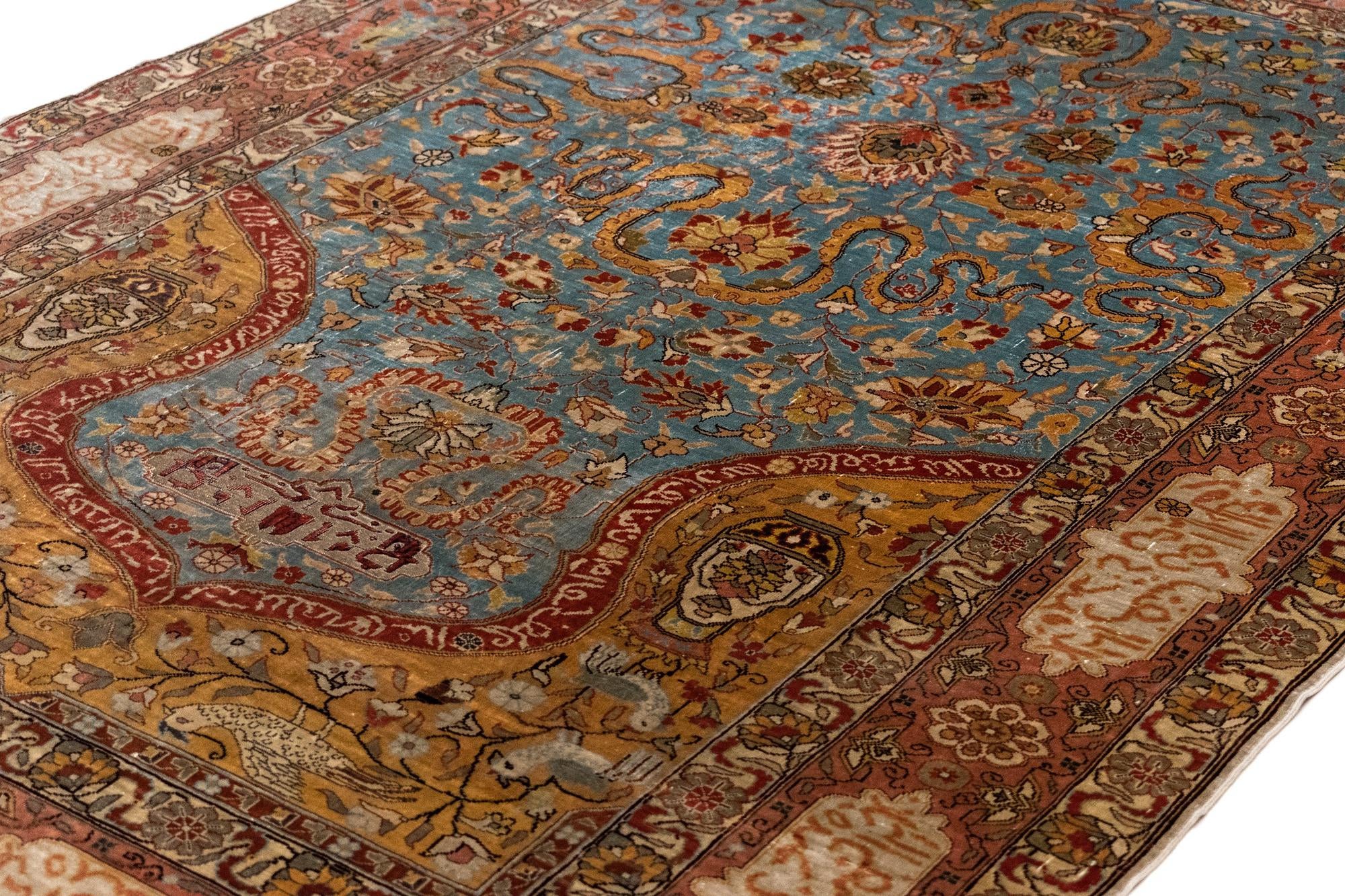 4' x 5' 8 Hereke Silk Rug