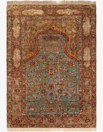 4' x 5' 8 Hereke Silk Rug