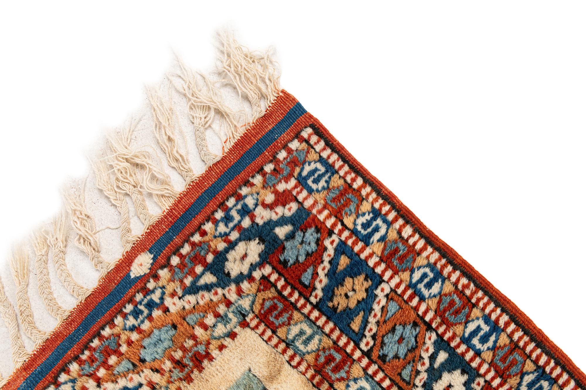3' 8 x 5' 1 Hand Knotted Heriz Wool Rug