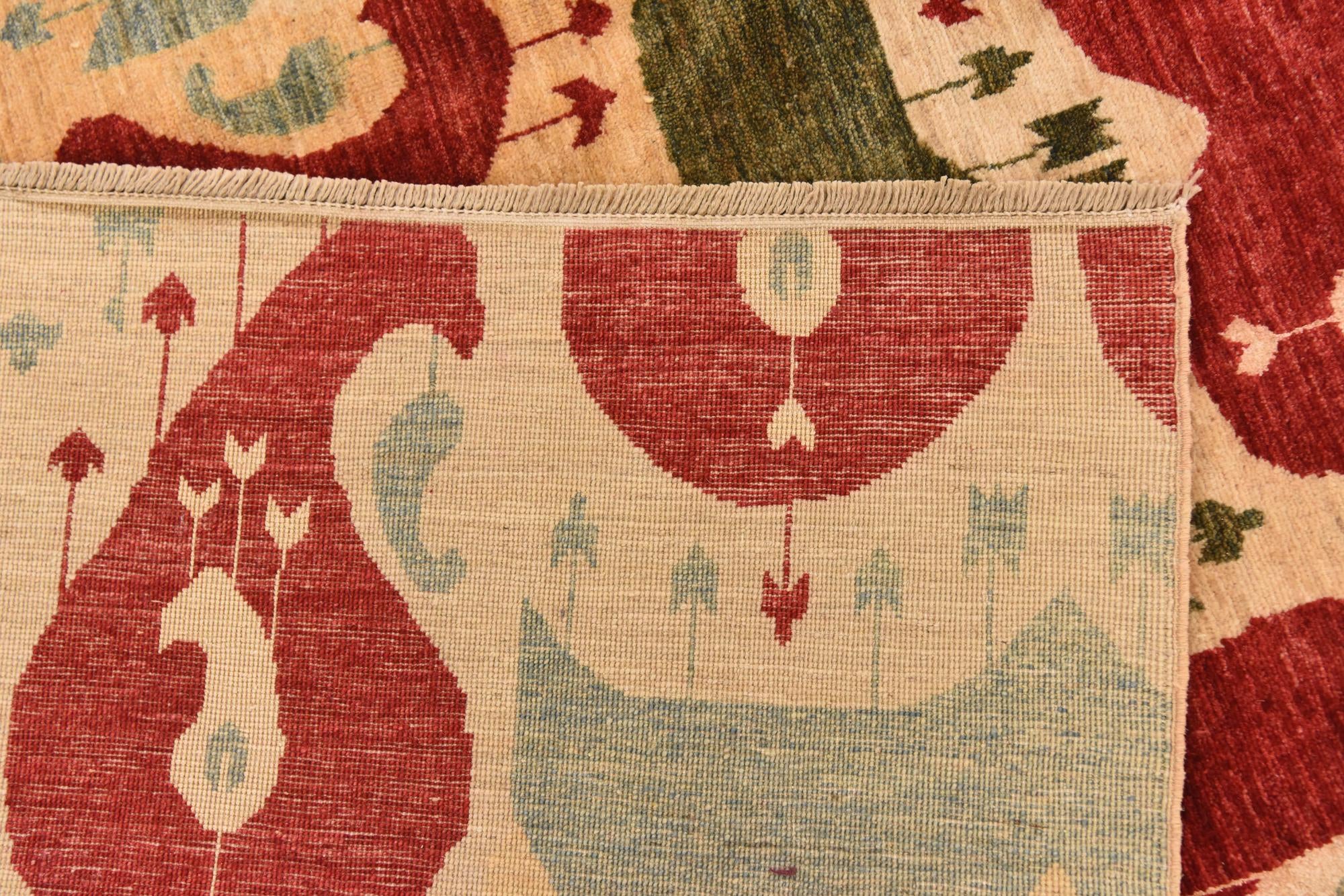 6' x 7' 10 Hand Knotted Ikat Rug