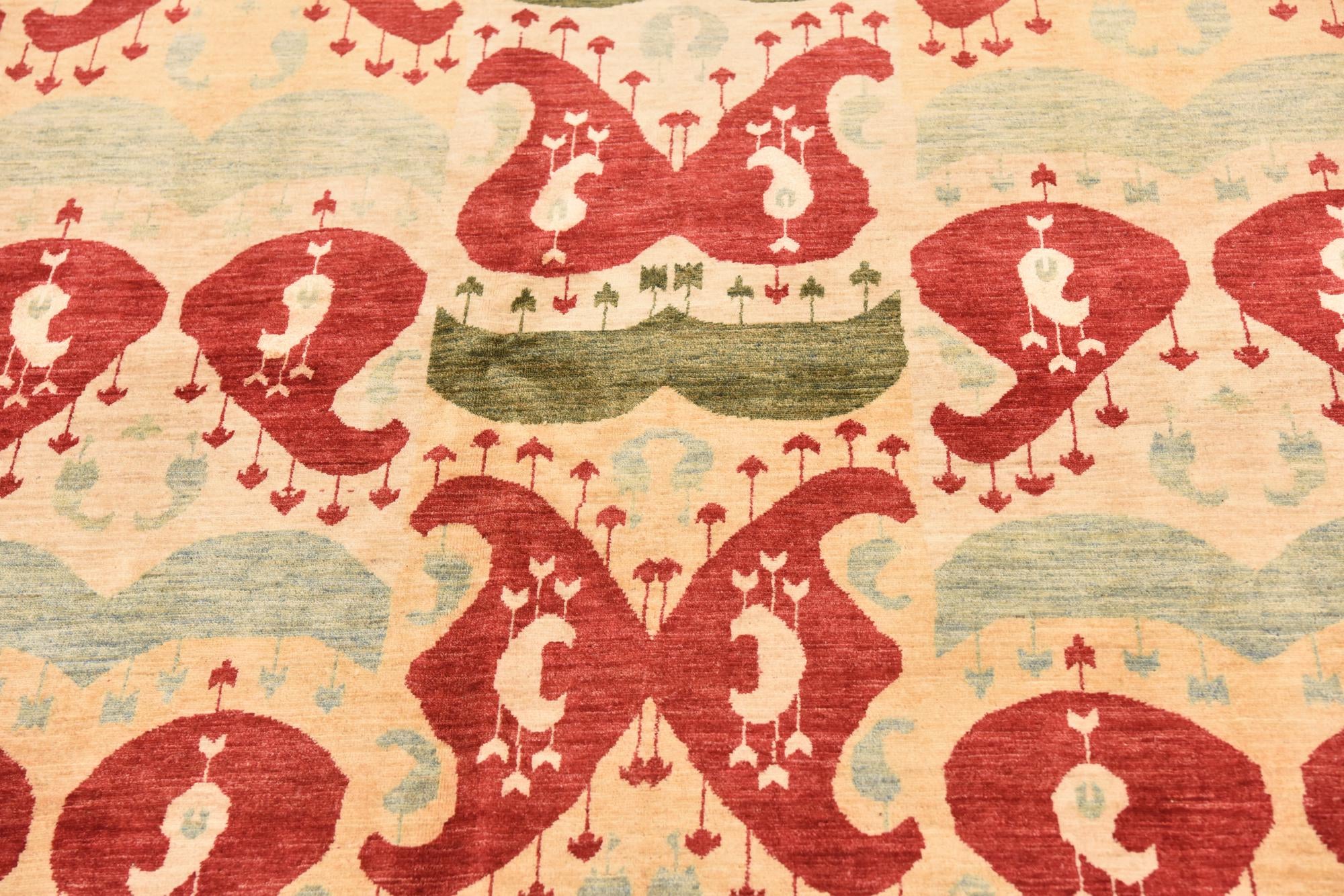 6' x 7' 10 Hand Knotted Ikat Rug