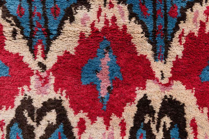 3' 2 x 5' 2 Hand Knotted Ikat Wool Rug