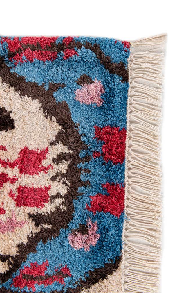 3' 2 x 5' 2 Hand Knotted Ikat Wool Rug