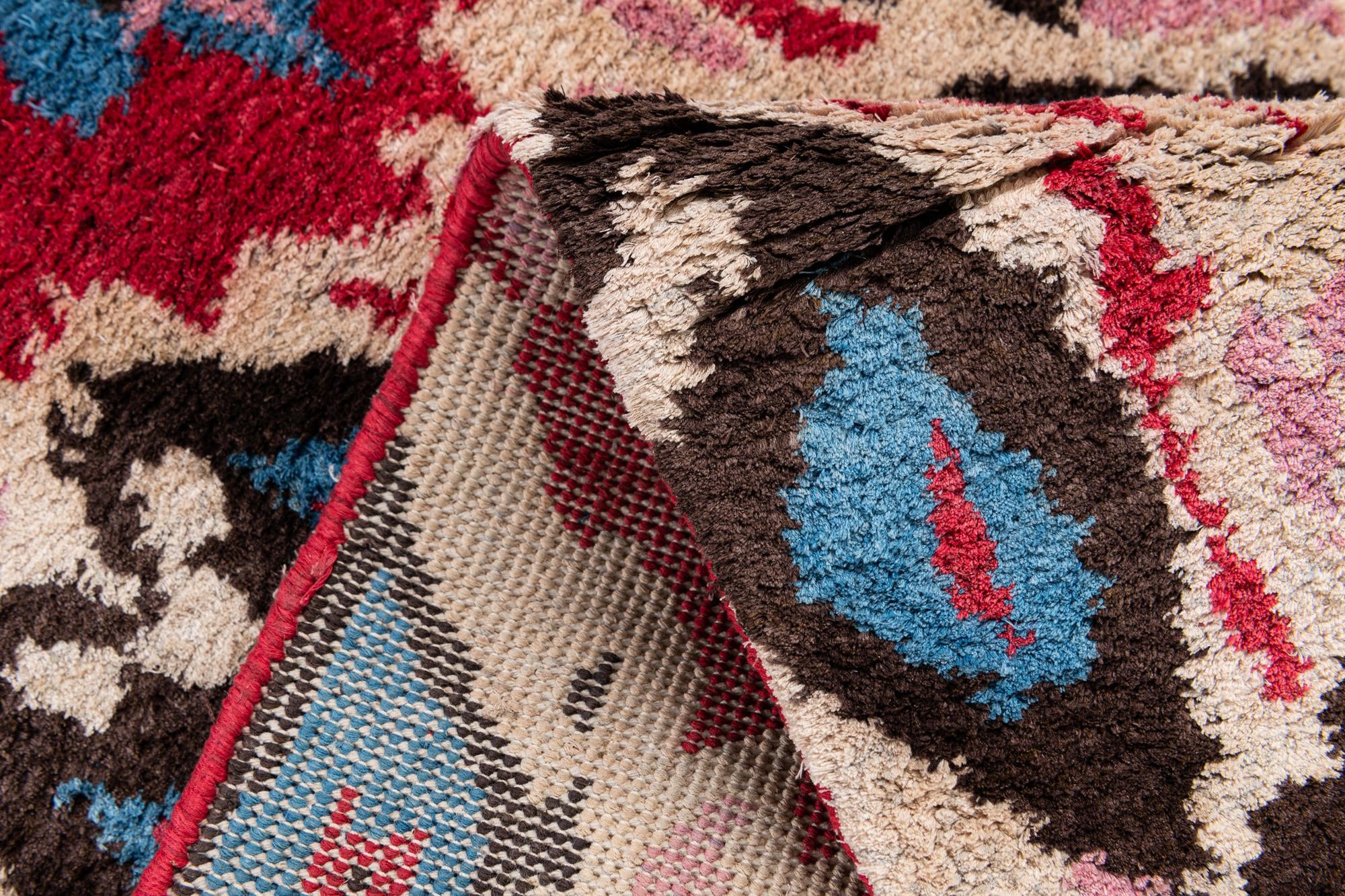 3' 2 x 5' 2 Hand Knotted Ikat Wool Rug