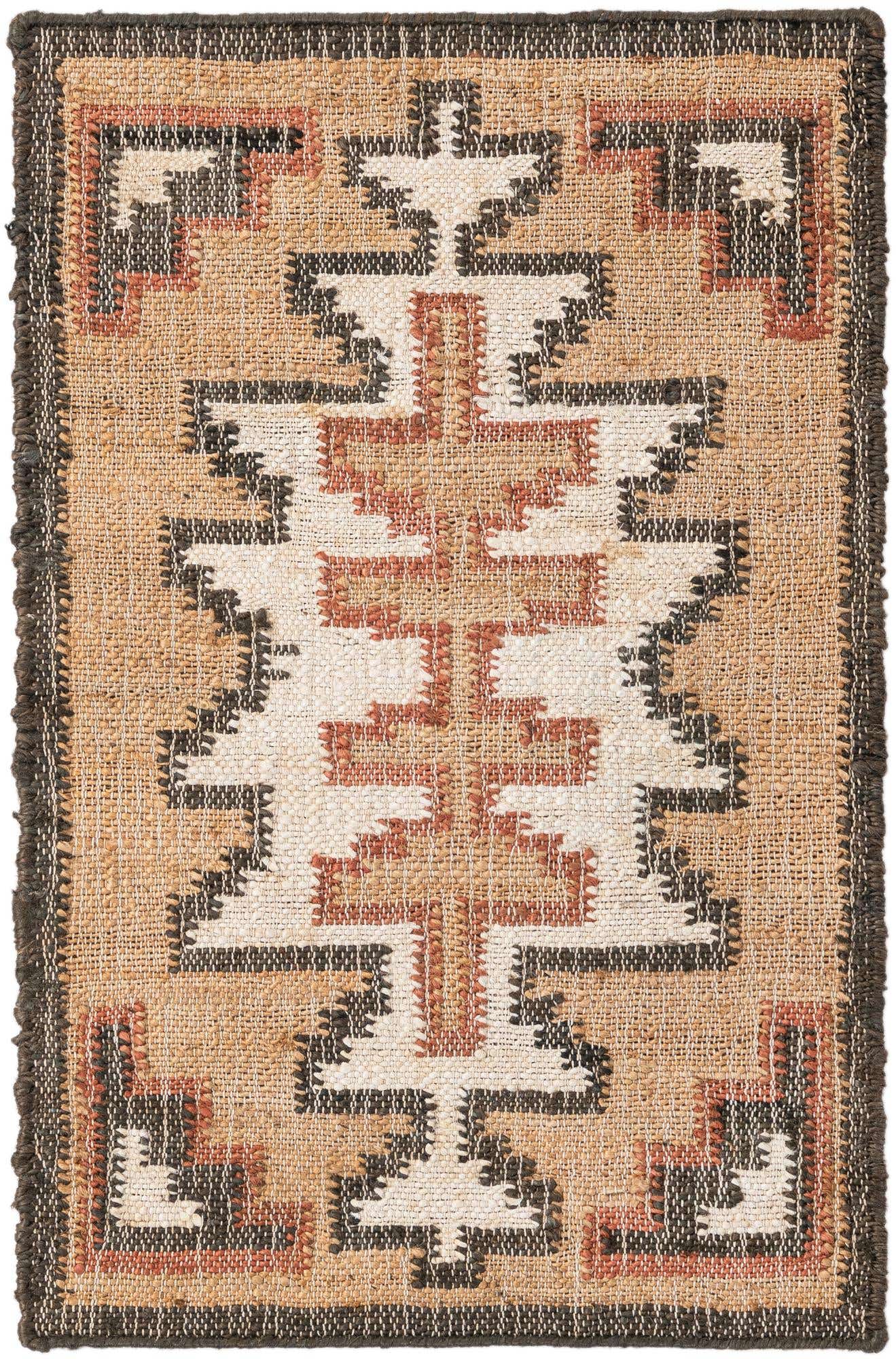 2' x 3' 1 Hand Woven Kala Handwoven Jute Rug
