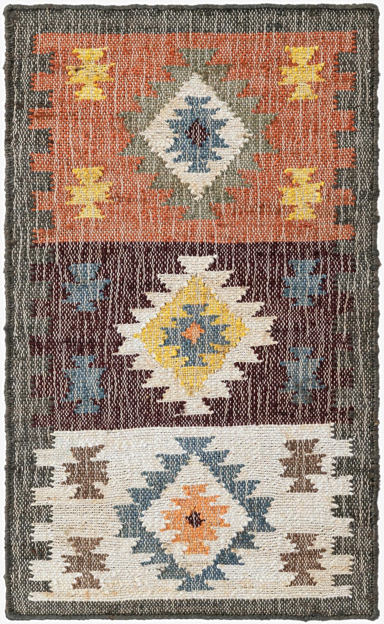 2' x 3' 1  Hand Woven Kala Handwoven Jute Rug