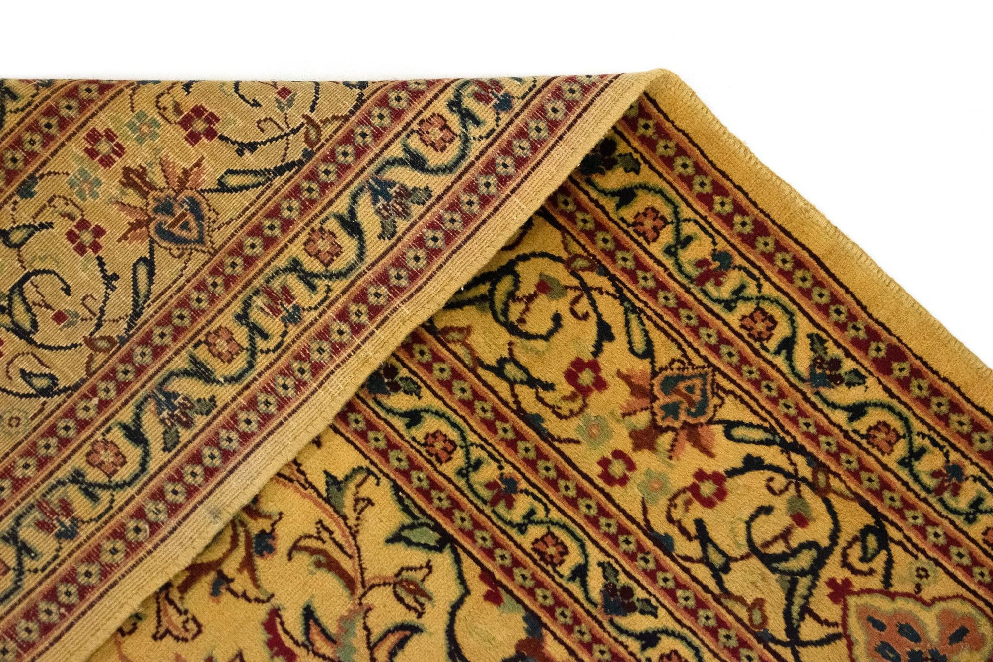 6' 6 x 9' 3 Hand Knotted Kashan Persian Wool Rug