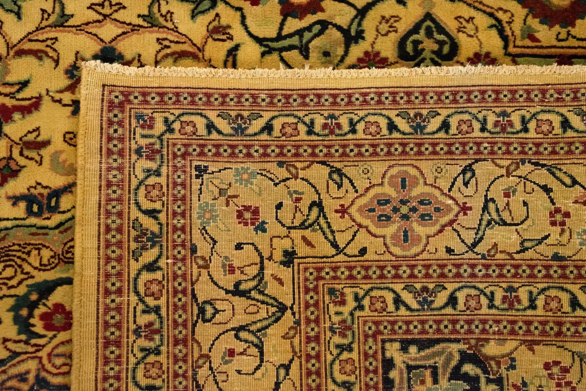 6' 6 x 9' 3 Hand Knotted Kashan Persian Wool Rug