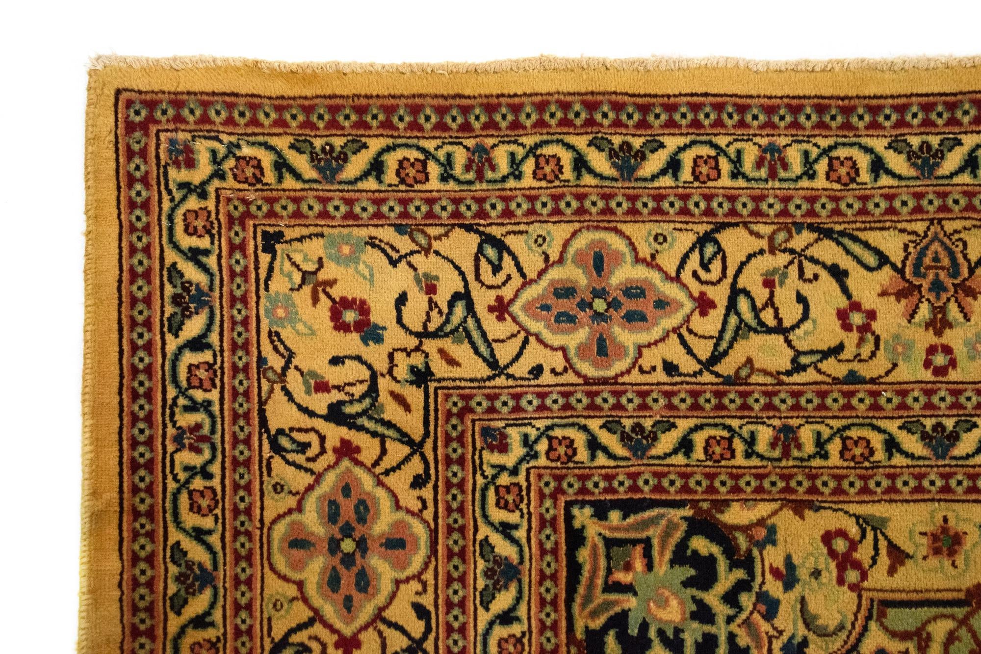 6' 6 x 9' 3 Hand Knotted Kashan Persian Wool Rug