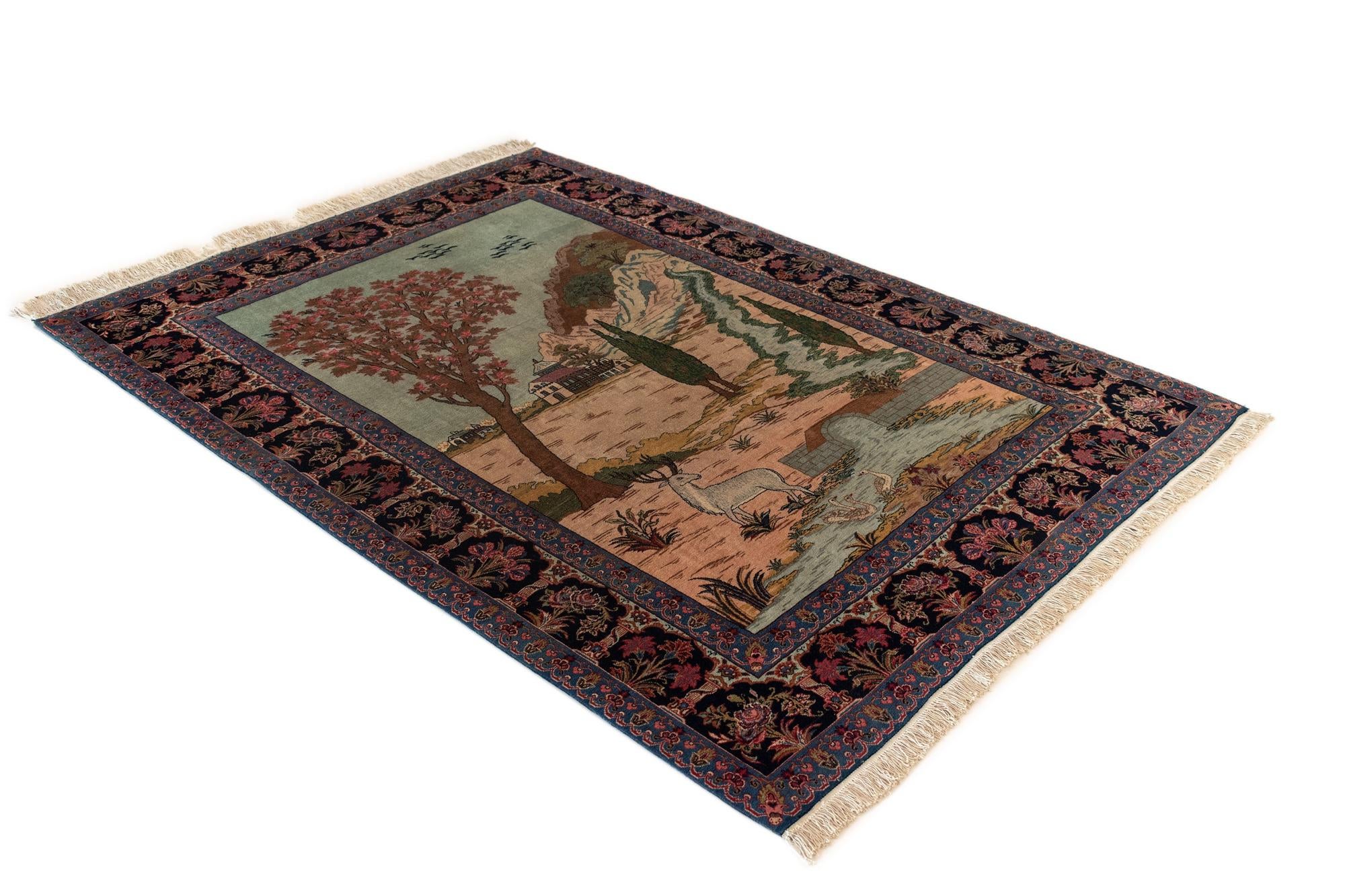 4' 8 x 6' 7 Kashan Wool Rug