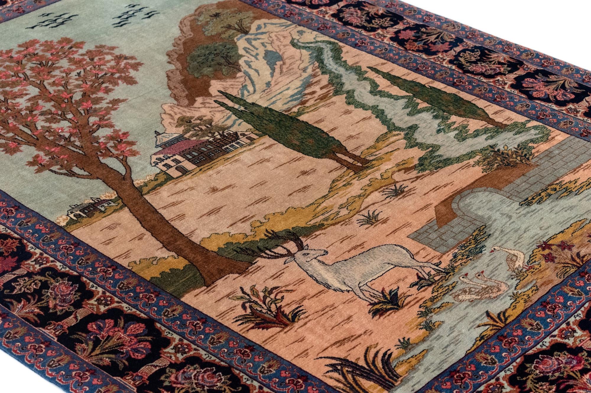 4' 8 x 6' 7 Kashan Wool Rug