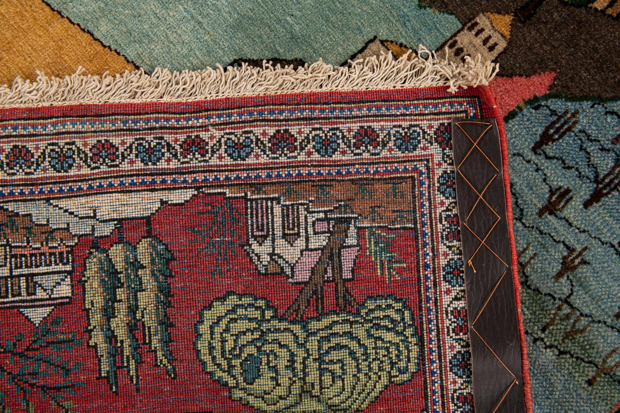 4' 2 x 6' 9 Hand Knotted Kashan Persian Wool Rug