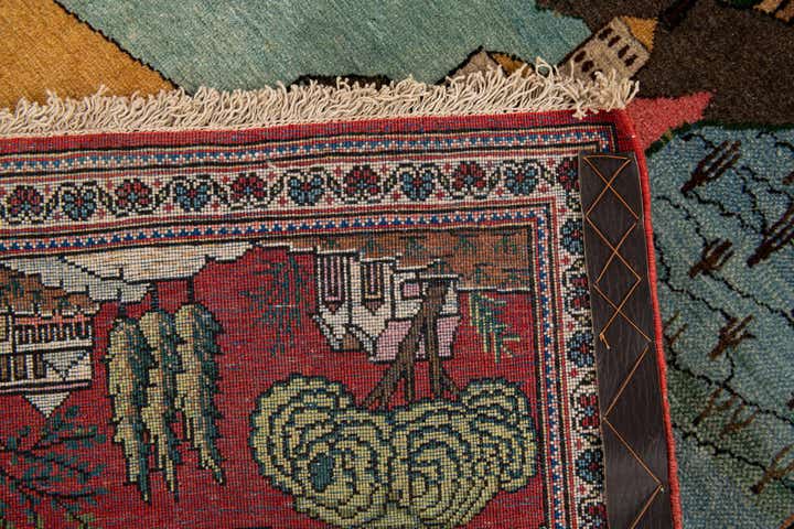 4' 2 x 6' 9 Hand Knotted Kashan Persian Wool Rug